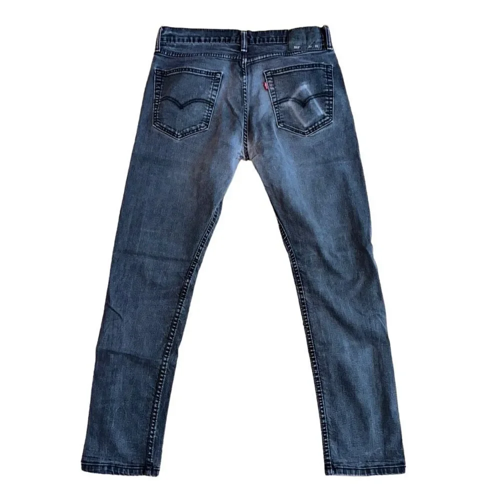 Levi's Men's Washed Black Slim Fit Denim Jeans - Size 33x32